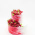 Свадебный торт «Красные ягоды и акварель» 1