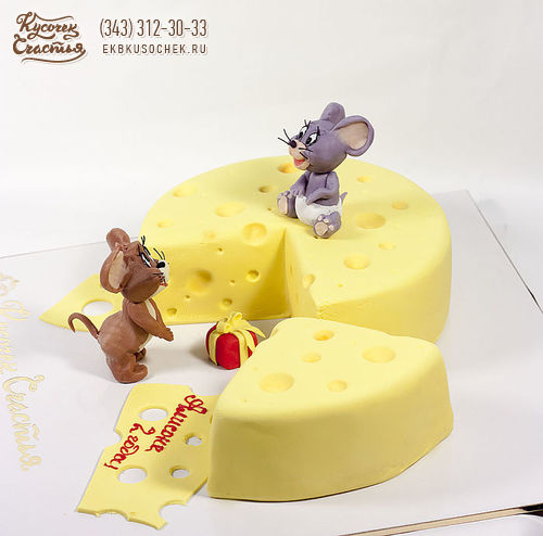 Детский торт «Мышки на сыре»