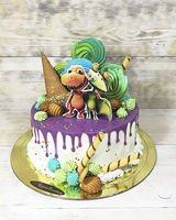 Детский торт «Динозаврики и сладости»