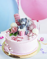 Детский торт «Мишка с подарком и сладостями»