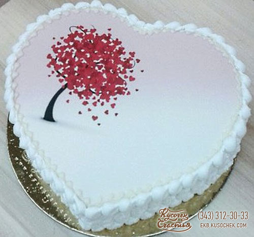 Праздничный торт «Сердце с деревом любви»