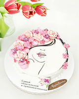 Праздничный торт «Девушка в цветах»