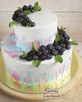 Свадебный торт «Акварель и ягоды»